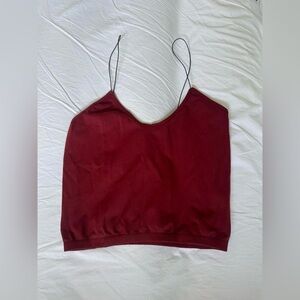 Free People Burgundy Skinny Strap Camisole - M/L